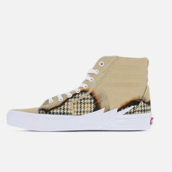 VANS Sk8-Hi BOLT Big Reveal Shoes TAUPE/ WHITE Sz US 10.5 Men/ 12 Women - Picture 4 of 7